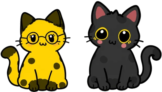 Pip and Dot sitting together