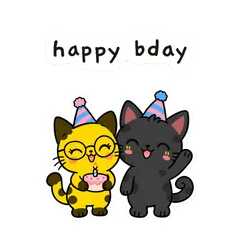 Pip & Dot sticker: “happy bday”