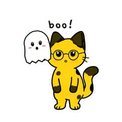 Pip & Dot sticker: “boo!”