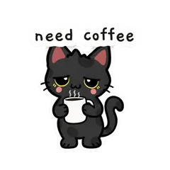 Pip & Dot sticker: “need coffee”