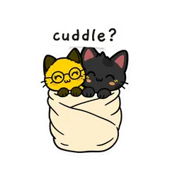 Pip & Dot sticker: “cuddle?”