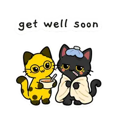 Pip & Dot sticker: “get well soon”