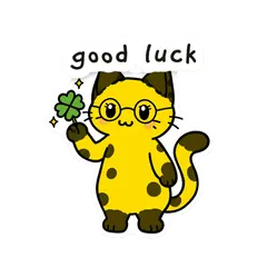 Pip & Dot sticker: “good luck”