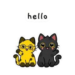 Pip & Dot sticker: “hello”