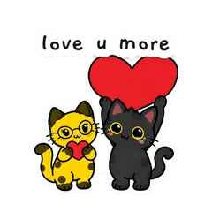 Pip & Dot sticker: “love u more”