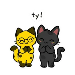 Pip & Dot sticker: “ty!”