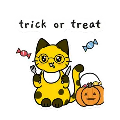 Pip & Dot sticker: “trick or treat”