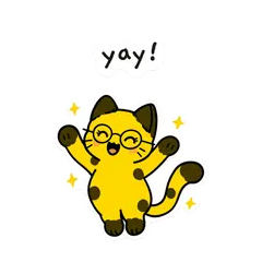 Pip & Dot sticker: “yay!”